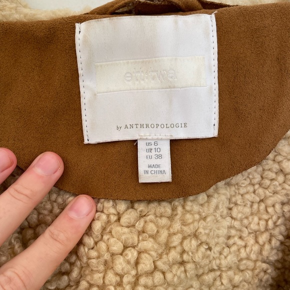 Anthropologie teddy suede winter coat - Picture 5 of 5